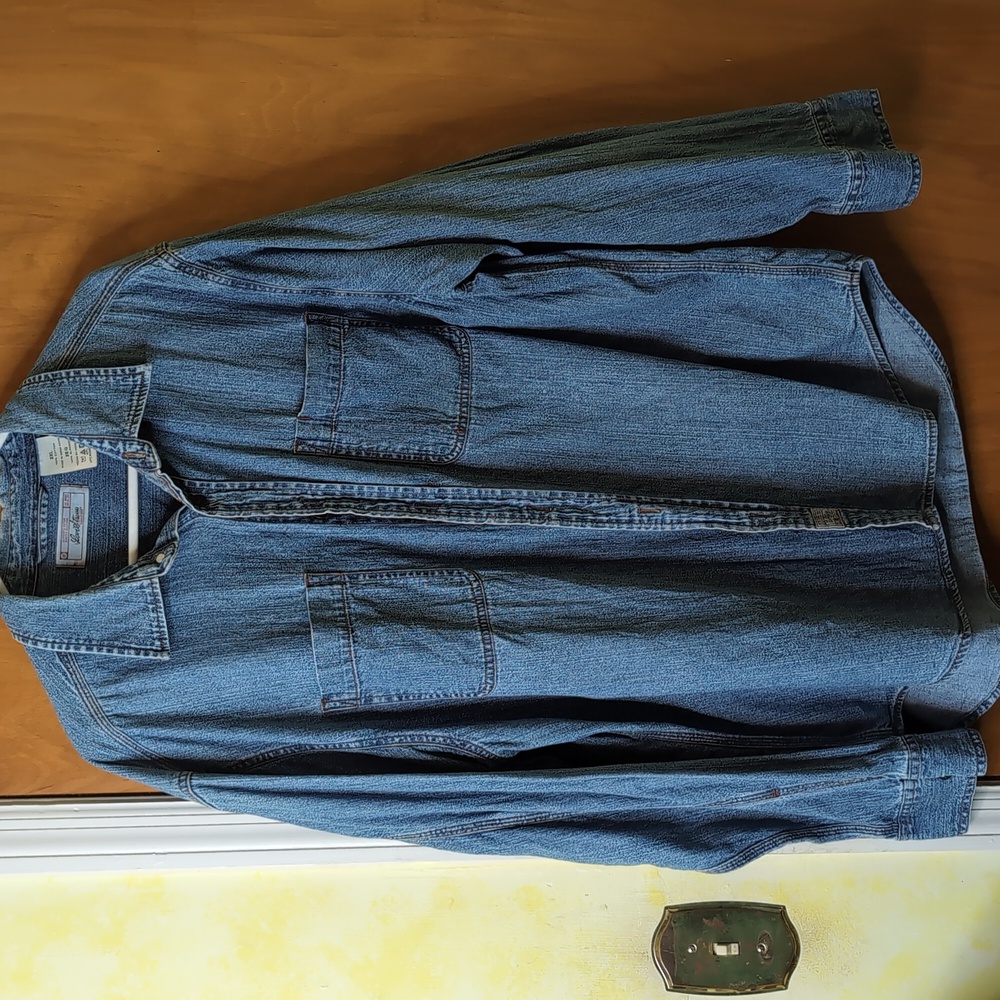 Levi Strauss Signature Vintage Blue Denim Button-Up Shirt 2XL Jacket
